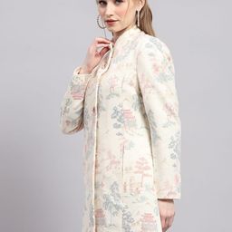 Monte Carlo Georgette Embroidered Mock Collared Coat image 4