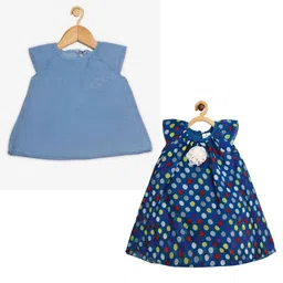 Creative Kids Polka Dot Print Georgette A-Line Dress-image-82