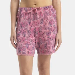 Jockey Micro Modal Cotton Relaxed Fit Printed Shorts with Side Pockets-RX10-image-63