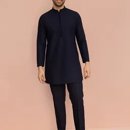 KISAH Men Regular Straight Kurta with Trouser & Nehru Jacket image 4