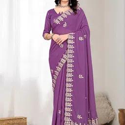 Avirat Designer Studio Women Embellished Sequinned Pure Georgette Saree-16