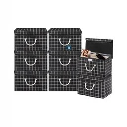 Aura Black Set of 6 Reusable Drawer Organiser Organisers-13