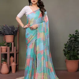 VILLAGIUS Striped Pure Georgette Saree-55