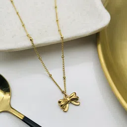 ANJNI CREATION Gold-Plated Pendant With Chain-image-8