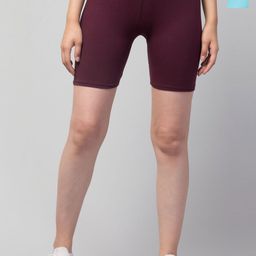 Attire Zone Women Skinny Fit Low-Rise Cycling Sports Shorts-picture-37