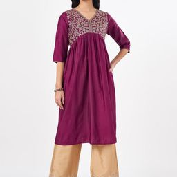 RANGMANCH BY PANTALOONS Women Ethnic Motifs Embroidered Thread Work Kurta-picture-17
