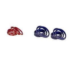 SOMIL Set of 12 Red Alloy Bangles-image-50