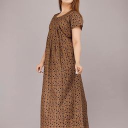 AAKARSHANA CREATION Brown Pure Cotton Maxi Printed Nightdress-image-99