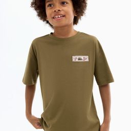 Mango Kids Boys Printed Drop-Shoulder Sleeves Pure Cotton Applique T-Shirt-picture-47