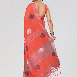 KALINI Saree With Weaving Border and Tassels image 4