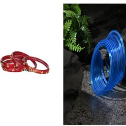 Somil Elegant Combo Glass Bangle Set | Handmade Traditional Chudi For Women | Perfect For Daily & Occasion Use, Combo Of 2 Set, Red, Blue-image-17