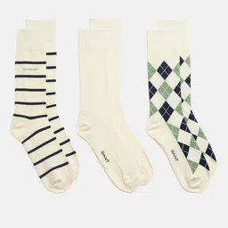 GANT Pack Of 3 Argyle Stripe Calf Length Socks-image-7