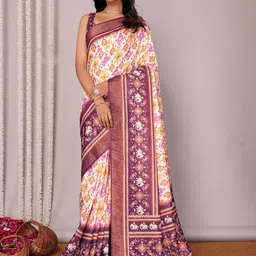 Janasya Ethnic Motifs Zari Silk Blend Ready to Wear Chanderi Saree-image-72