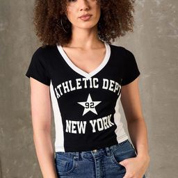 SASSAFRAS Women Typography Printed V-Neck T-shirt-picture-18