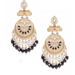 Anouk Set Of 2 Silver-Plated Artificial Stones and Beaded Geometric Shaped Drop Earrings image 5