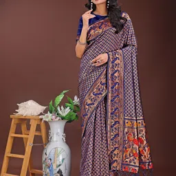 KALINI Women Woven Design Zari Silk Saree-image-17