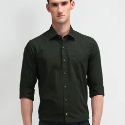 Arrow Men Comfort Spread Collar Textured Cotton Slim Fit Formal Shirt-picture-41