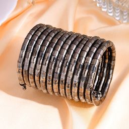 Shoshaa Oxidised Silver-Plated Wraparound Bracelet-image-87
