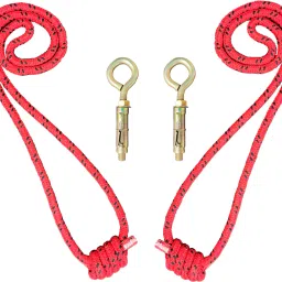 Yogis Iyengar Yoga Ropes (Two Ropes) [Free-2 Round Fasteners] Cotton Yoga Strap-image-42