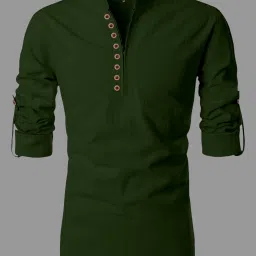 Men Solid Cotton Blend A-line Kurta-image-40