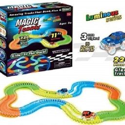 Magic Track Toys for Kids Bend Flex and Glow with LED Lights (11 Feet Track Flexible Tracks Car Play Set-36