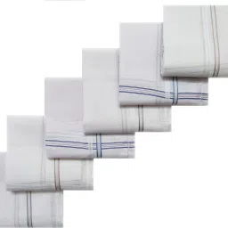 AKsells Mens Formal Cotton Handkerchief in White with Colorful Stripes ["White"] Handkerchief-image-16