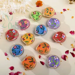 B S NATURAL Decorative Diwali Diyas | Mitti Diya | Mitti Ke Deepak | Mitt Ka Diya | Terracotta Diya | Designer Clay Diya | Diyas for Pooja - Made in India Pottery (Pack of 12) Table Diya Set-image-40