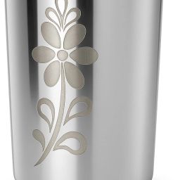 (Pack of 6) Stainless Steel Glass Bisleri 7cm Diameter Shagon Glass Set Water/Juice Glass-10