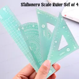 selpra 4 in 1 Jelly Flexible Geometry Ruler Set - Triangle Ruler, Square[ Set Of 2 ] Ruler image 3