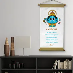 Vishnu Printed Green Scroll Card-image-30
