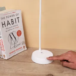 trust ware White LED Table Lamp – 3 Brightness Modes, Touch Control, Rechargeable Study Lamp image 4