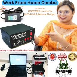 TechSupreme 200 Watt 12v dc to ac inverter & 12v 2 Amp Battery Charger 110 W Adapter-10