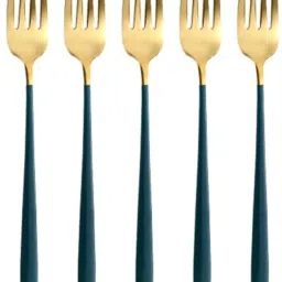 Luxury Gold Dinner & Cutlery Forks - Dishwasher Safe for Home & Restaurant Stainless Steel Dinner Fork Set-47