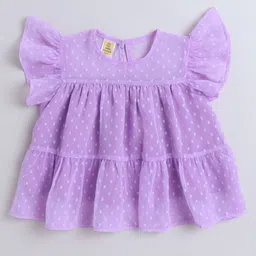 AWW HUNNIE Polka Dot Print Flutter Sleeve Top-picture-1