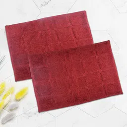 Kuber Industries Maroon 2 Pieces Checked Anti-Slip Doormats-picture-21