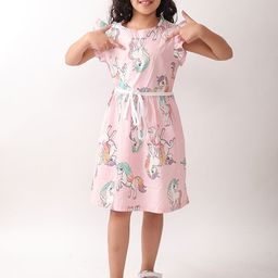 Anthrilo Floral Print Flutter Sleeve Fit & Flare Dress image 2