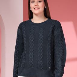 Juelle Women Cable Knit Woollen Pullover-image-65