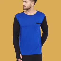 Hypernation Men Colourblocked Round Neck T-shirt-image-86
