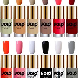 VOLO Set Of 12 Luxury Super Shine Vibrant Shades Nail Polish-9ml Each-Combo No-143-35