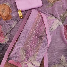 SHADOW & SAINING Floral Printed Organza Unstitched Dress Material-image-130