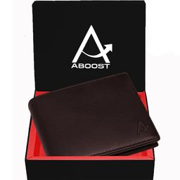 ABOOST Men Leather Flap Coin Pocket Two Fold Wallet-43