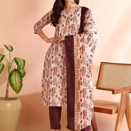 Moda Rapido Women Ethnic Motifs Printed Regular Kurta with Trousers & With Dupatta-picture-30
