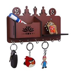 SEHAZ ARTWORKS Brown 7 Hooks Wooden Key Holder-35