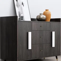 HEXA RED Flower Wenge Multipurpose Storage Cabinet-24