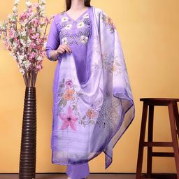 KALINI Women Floral Printed Kurta with Trousers & Dupatta-image-48