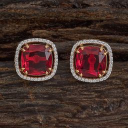 Kushal's Fashion Jewellery Gold-Plated Square Shaped Zircon Studded Studs-14