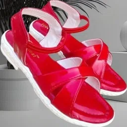 NEW LATEST Girls Red Leather Comfort Sandals-image-81