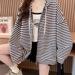 StyleCast x Revolte Women Striped Longline Quilted Jacket-picture-0