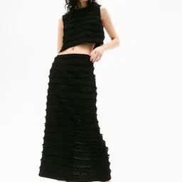 H&M Fringe-Trimmed Midi Skirt-20