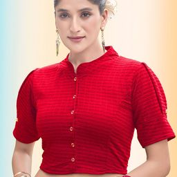 Moda Rapido Woven Design Mandarin Collar Saree Blouse-picture-15